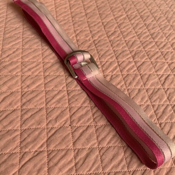 VINTAGE - Pink Striped D-Ring Belt - Medium (1,5 wide - 40 long) - Picture 2 of 6